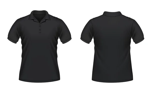 Черная мужская рубашка для поло — стоковый вектор