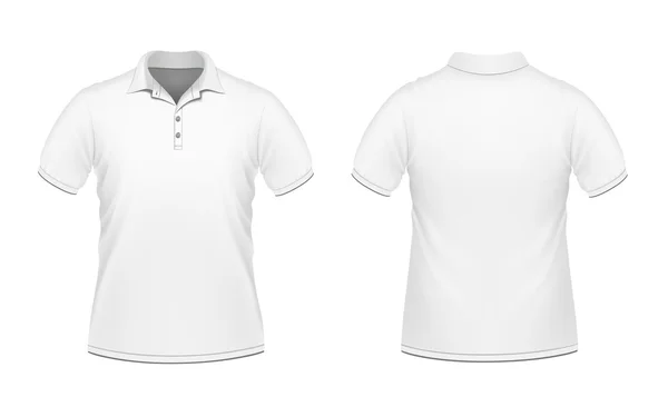 Белая мужская рубашка для поло — стоковый вектор
