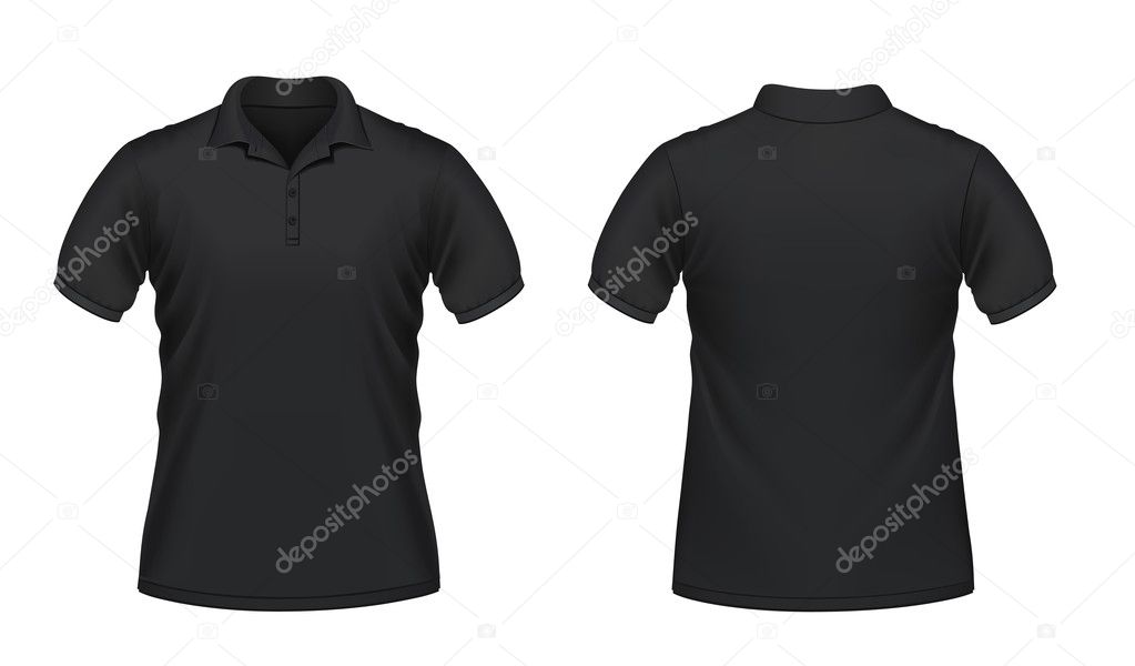 Black men's polo shirt — Stock Vector © v.ryabinina #5854797