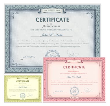 Multicolored detailed certificates clipart