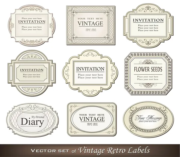 Vintage retro etiketter — Stock vektor