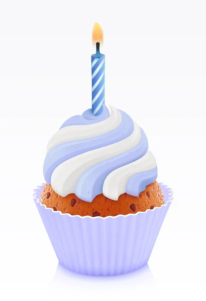 Blue birthday cupcake — Stock Vector