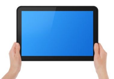Holding Touch Screen Tablet clipart