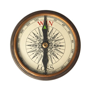 Success compass guides to win clipart