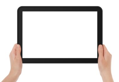 Holding Touch Screen Tablet clipart