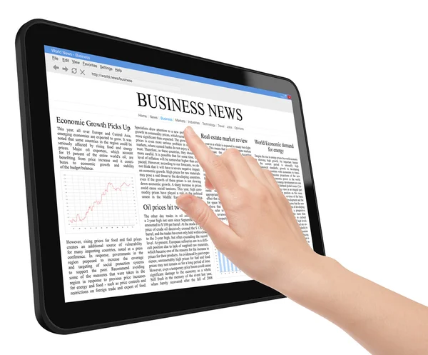 Conceito de Notícias de Negócios no Tablet PC — Fotografia de Stock