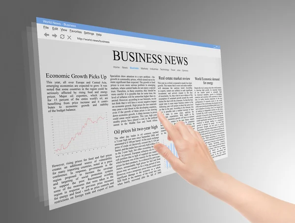 Future Screen with Business News — Stock Photo, Image