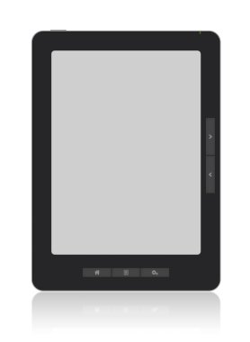 Portable E-Book Reader with Clipping path clipart