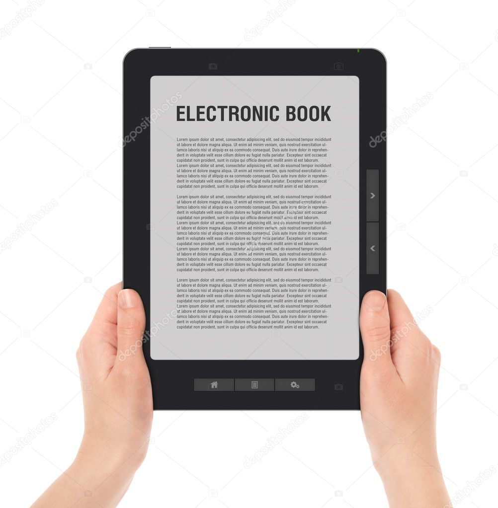 Holding Portable E-Book Reader