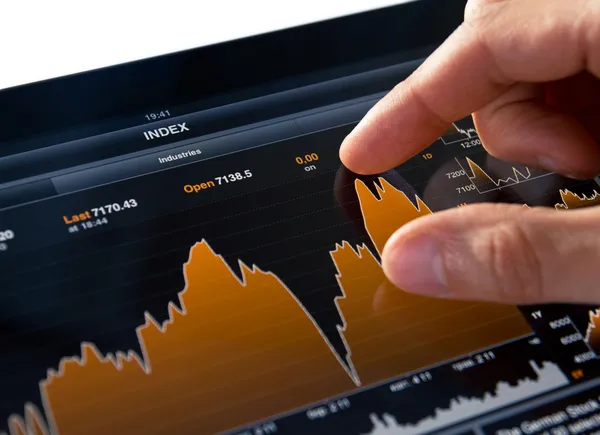 Analyzing Stock Market Chart — Stock Photo, Image