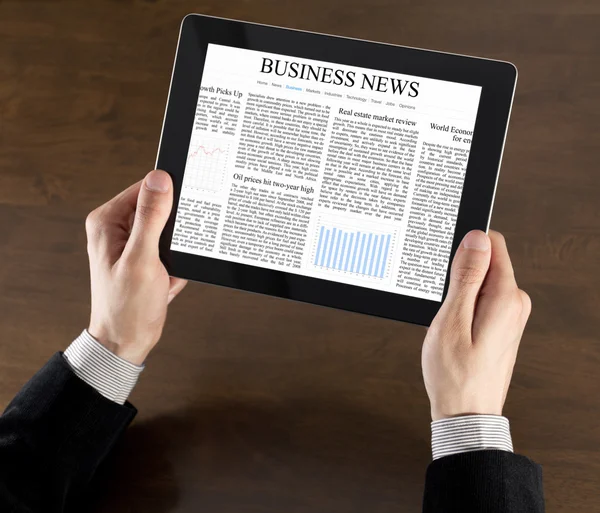 Business news su tablet pc — Foto Stock