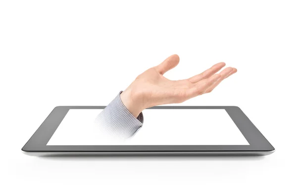 Voorstellen van de hand van digitale tablet — Stockfoto