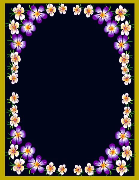 stock vector Decorative flowers in a frame