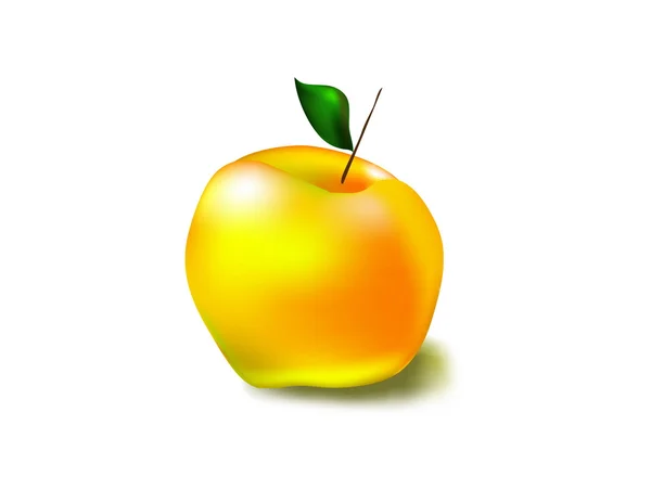 Gult äpple — Stock vektor