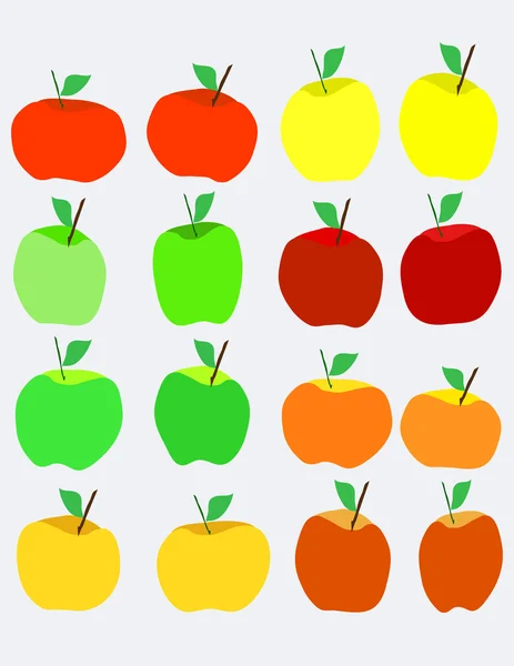 Manzanas sobre fondo gris — Archivo Imágenes Vectoriales