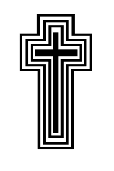 Croce astratta in bianco e nero — Vettoriale Stock