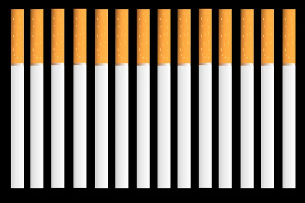 Zigaretten auf schwarzem Hintergrund — Stockvektor