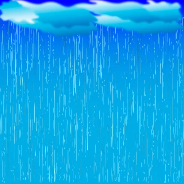 Rain.Vector image with dark clouds in wet day — Stock Vector
