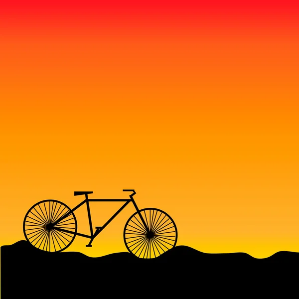 Vélo au lever du soleil - vecteur — Image vectorielle