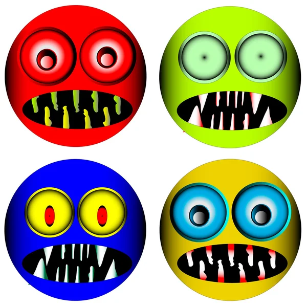 Icônes de monstres — Image vectorielle