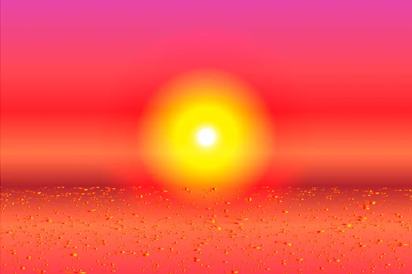 Solnedgång och havet — Stock vektor