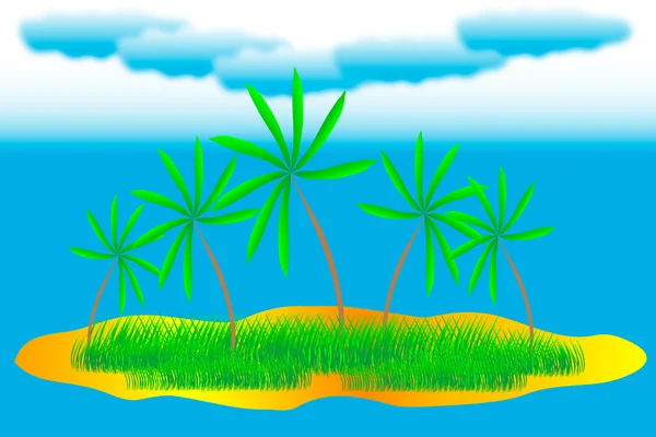Vecteur île tropicale — Image vectorielle