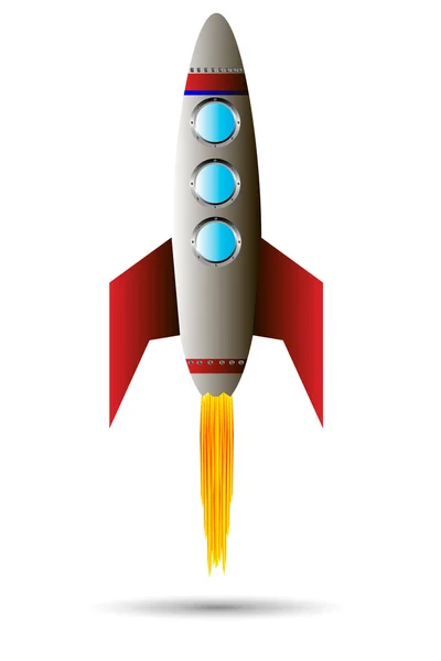 Arrancando cohete rojo — Archivo Imágenes Vectoriales