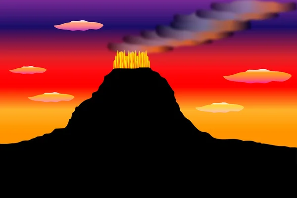 Le volcan réveillé — Image vectorielle