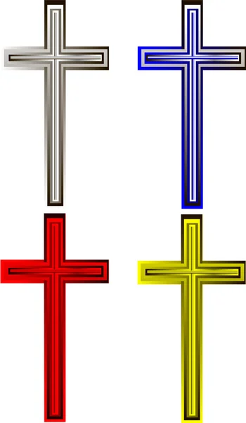 Набор металлических крестов — стоковый вектор