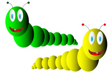 Two caterpillars clipart