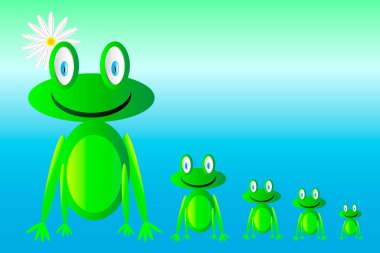 mutlu yeşil kurbağalar vektör