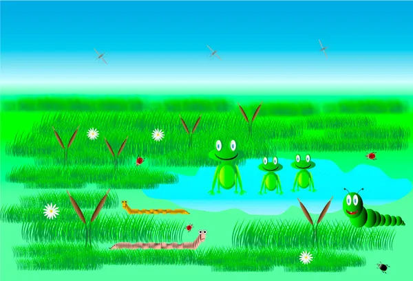 Vue du marais — Image vectorielle