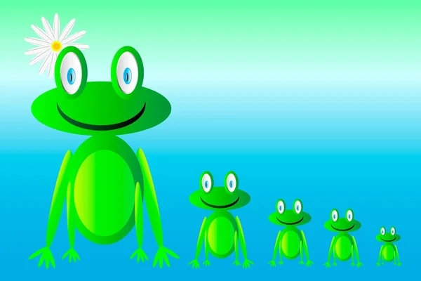 Векторные зелёные лягушки — стоковый вектор