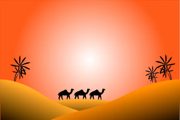 Sonnenaufgang in der Wüste — Stockvektor