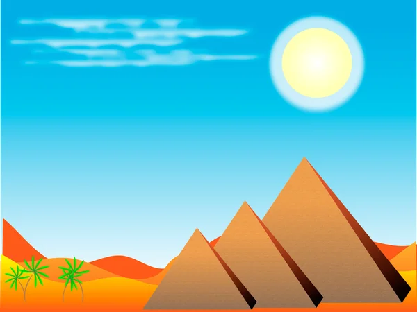 Egyptische piramiden — Stockvector