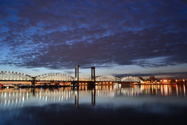 stock image Night view of the St Petersburg