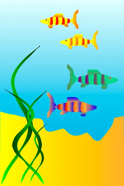 Die Unterwasserwelt der Fische — Stockvektor