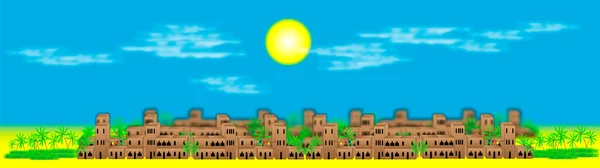 Panorama de la grande ville arabe — Image vectorielle