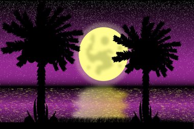 Tropical night clipart