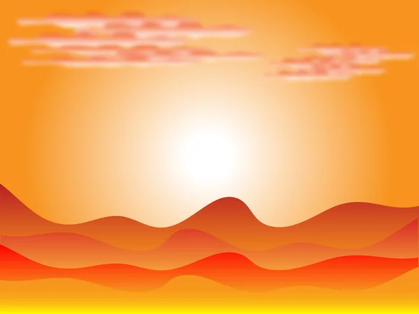 Pôr do sol no deserto —  Vetores de Stock