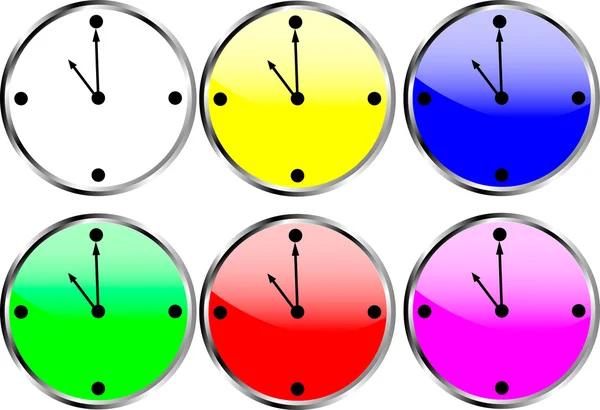 Ícones do círculo do relógio — Vetor de Stock