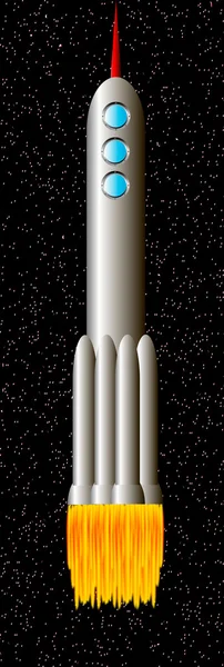 Raket i rymden — Stock vektor