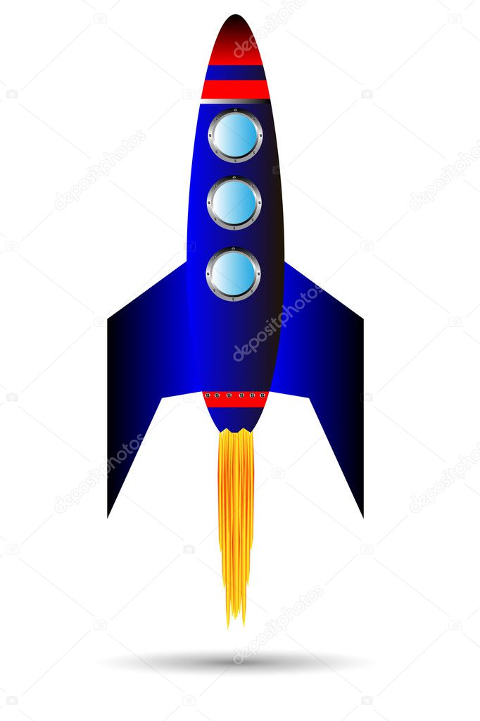 Starting blue rocket