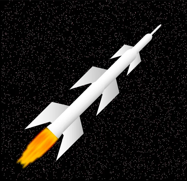 Cohete blanco en el espacio — Archivo Imágenes Vectoriales