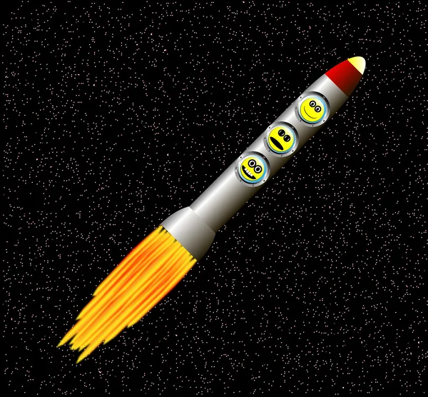 Raketa v prostoru — Stockový vektor