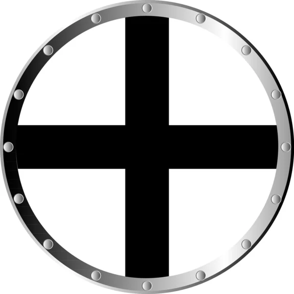 Round templar shield — Stock Vector