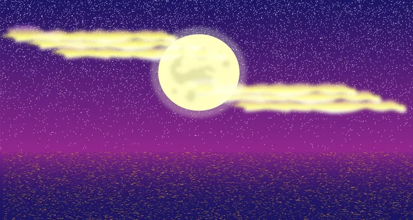 Місяць і море — стоковий вектор