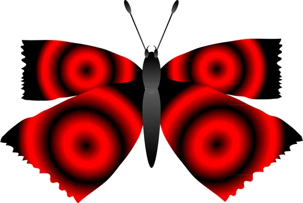 Vlinder aan wit — Stockvector