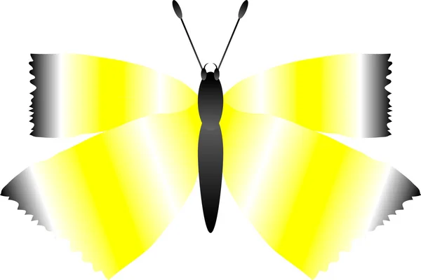 Mariposa sobre blanco — Vector de stock