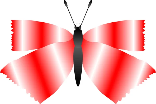 Motýl na bílém — Stockový vektor